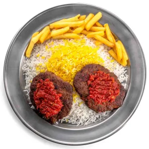 چلو کباب تابه ای
