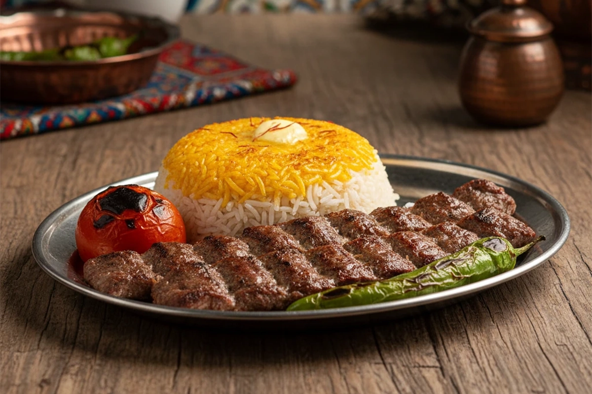 طرز تهیه چلوکباب برگ به سبک شاطر محمد
